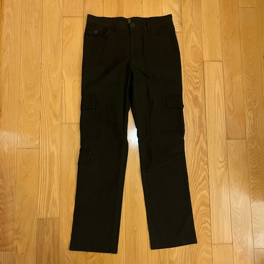 Vintage 3 Pocket Pinstripe Military Cargo Trousers 34/34